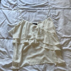 J. Crew Elegant Cream Ruffle Camisole